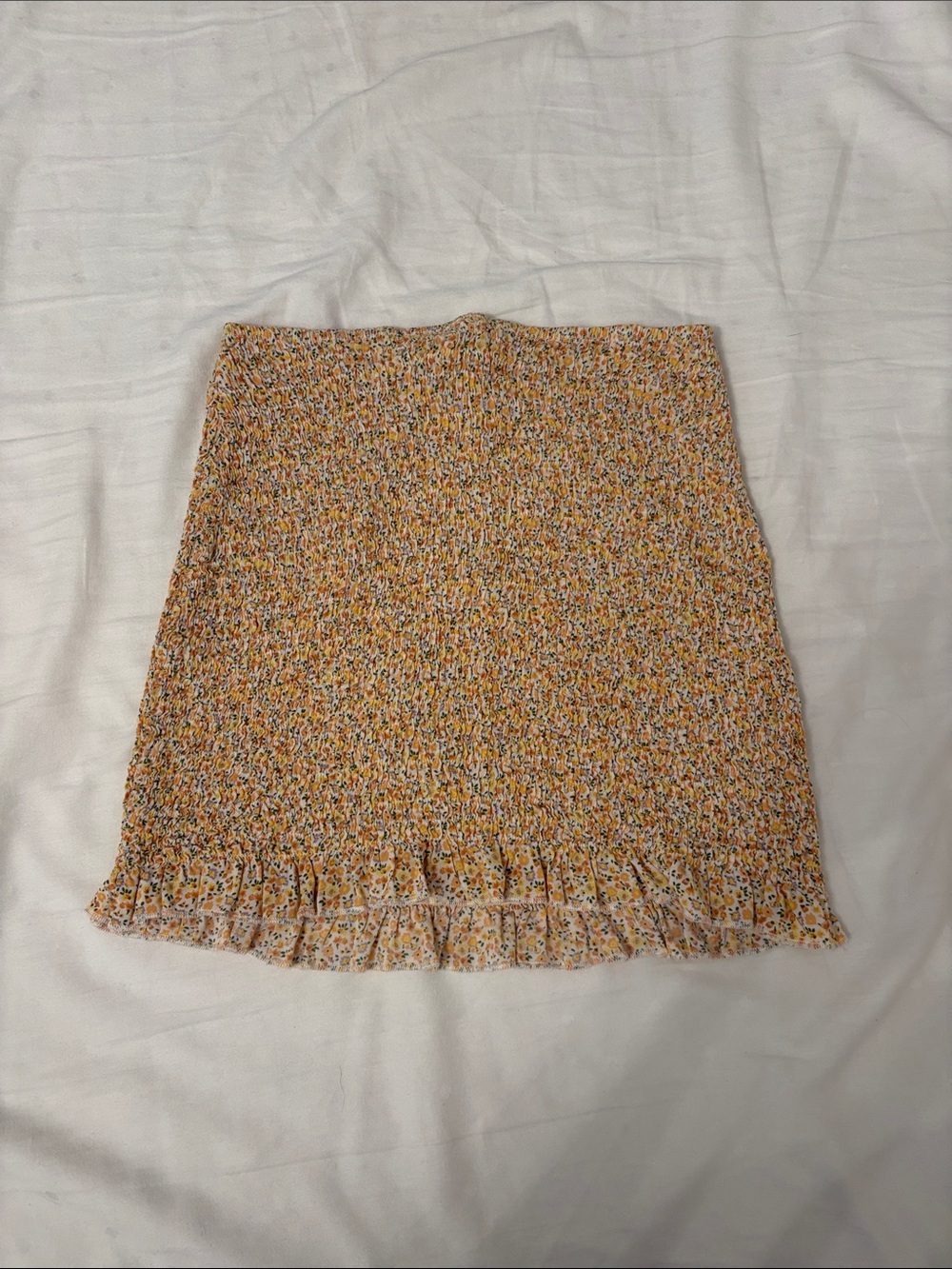 Le Lis Yellow Floral Smocked Mini Skirt